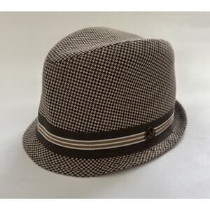 Goorin Bros Fedora Hat Size Small Herringbone Pattern Boho Casual Preppy